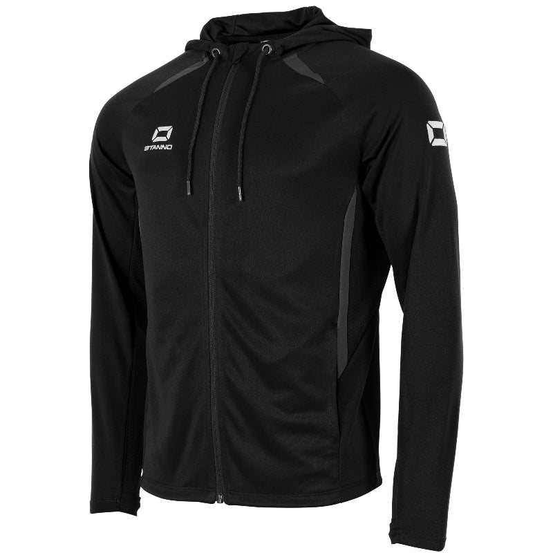 Stanno black hooded full zip top