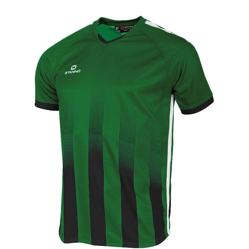 Blue red striped football shirt