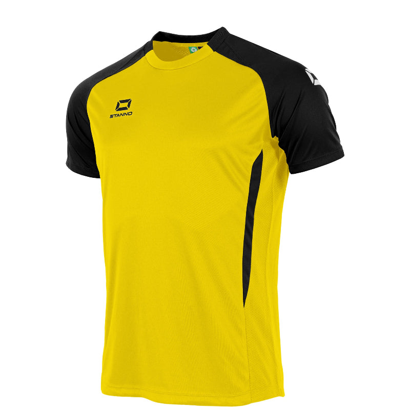 Yellow black football shirt