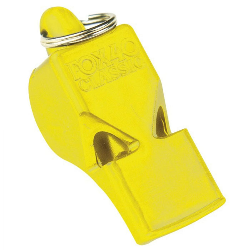 Yellow referee whistle