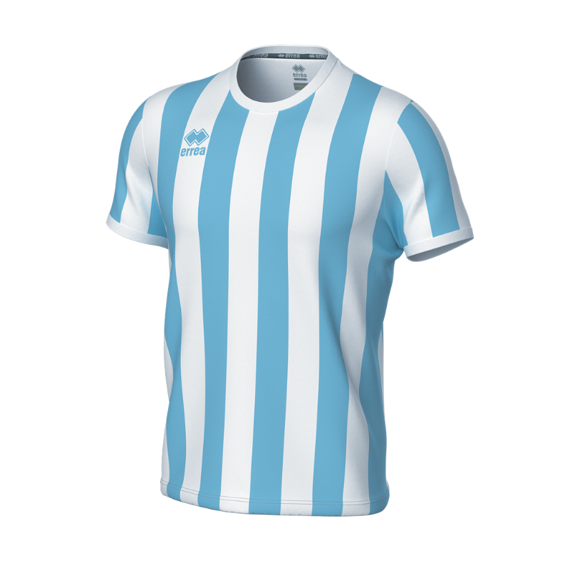 Blue and White Striped Football Shirt
